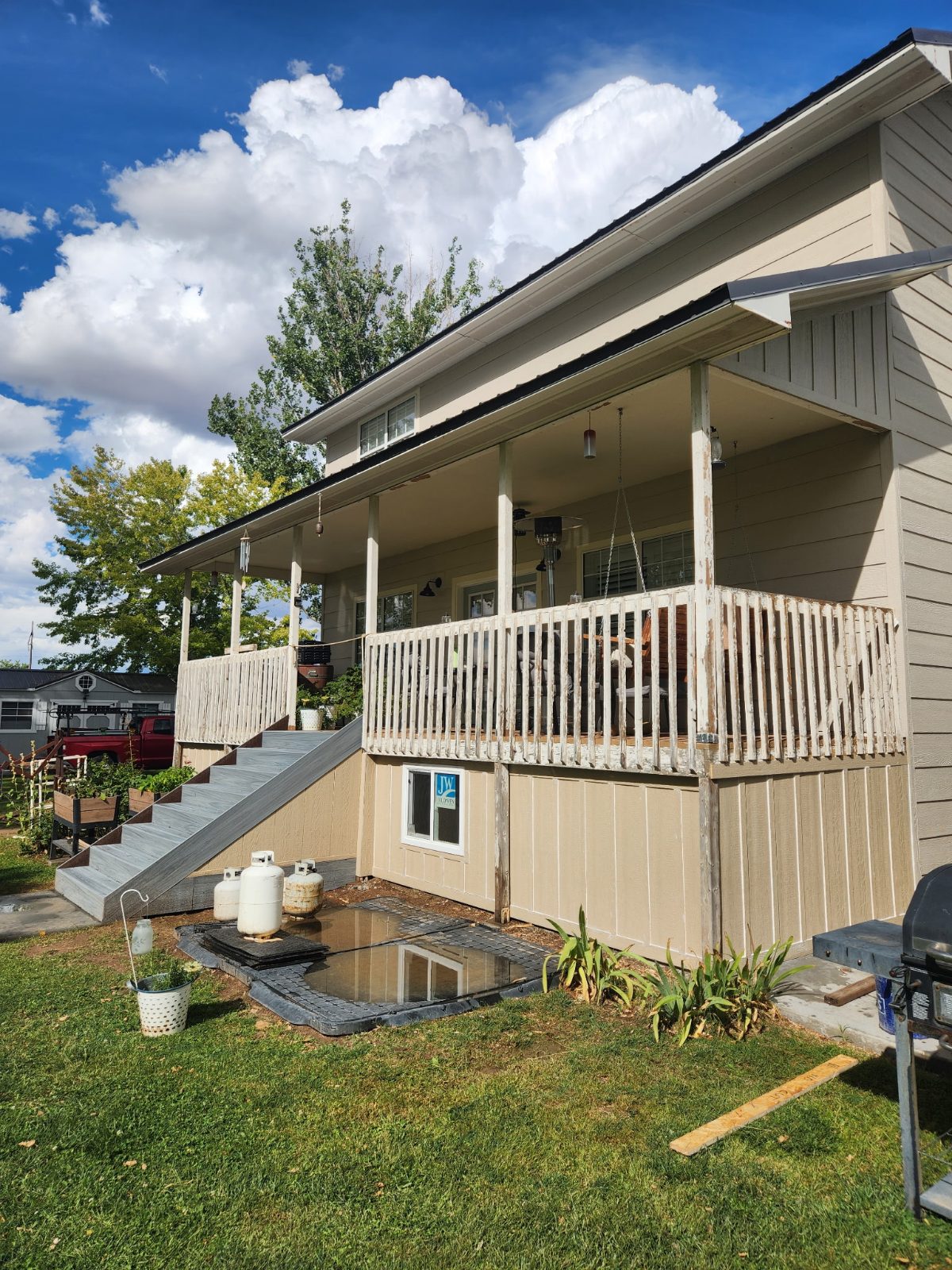 Covered porch and composite deck