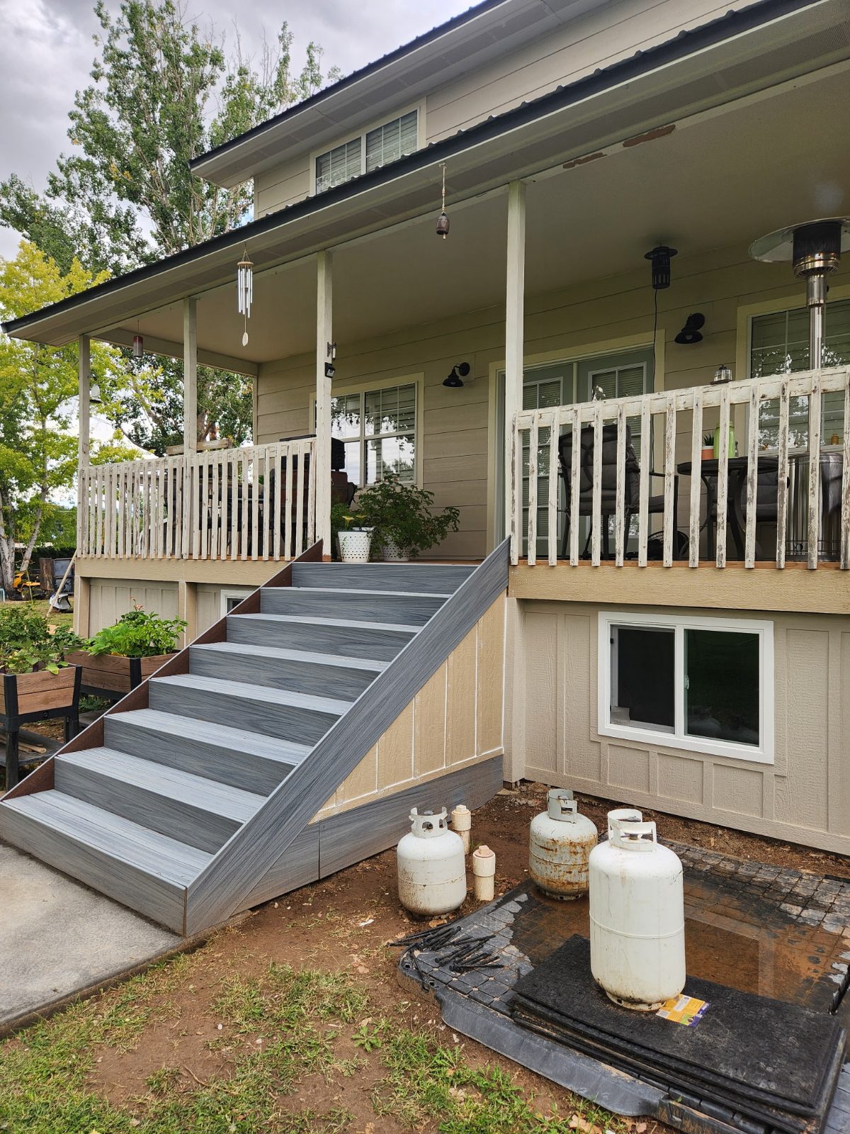 New composite deck stairs